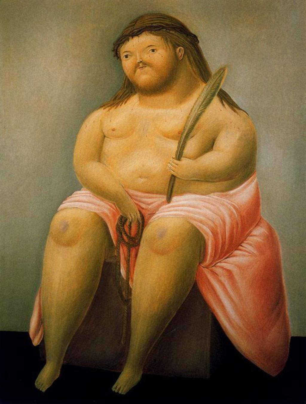 Ecce Homo muestra los dos tipos de figuras creados por Botero, pintado con capas delgadas y trazos muy particulares, combinando elementos incongruentes y expresando ese gran sentido del humor del artista. (ESPECIAL)