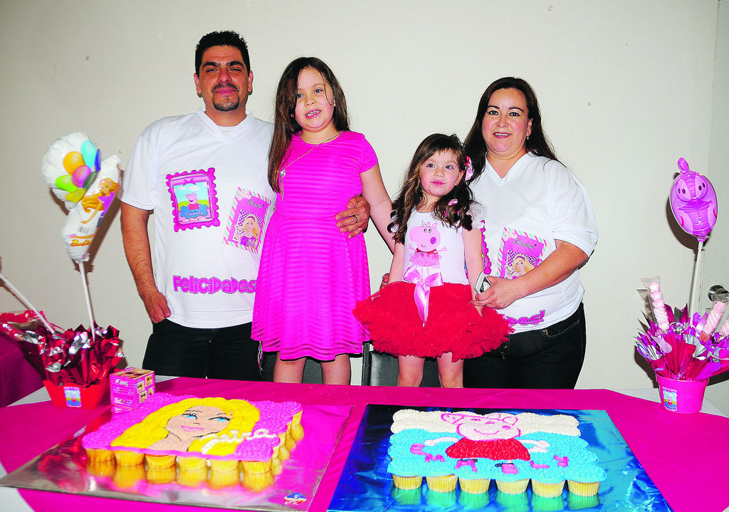   Zayra Jocelyn y Emmely Dailen cumplieron seis y cuatro años de edad, respectivamente, motivo por el cual sus papás, Octavio Martínez y Laura Marín de Martínez, les organizaron un divertido festejo.

