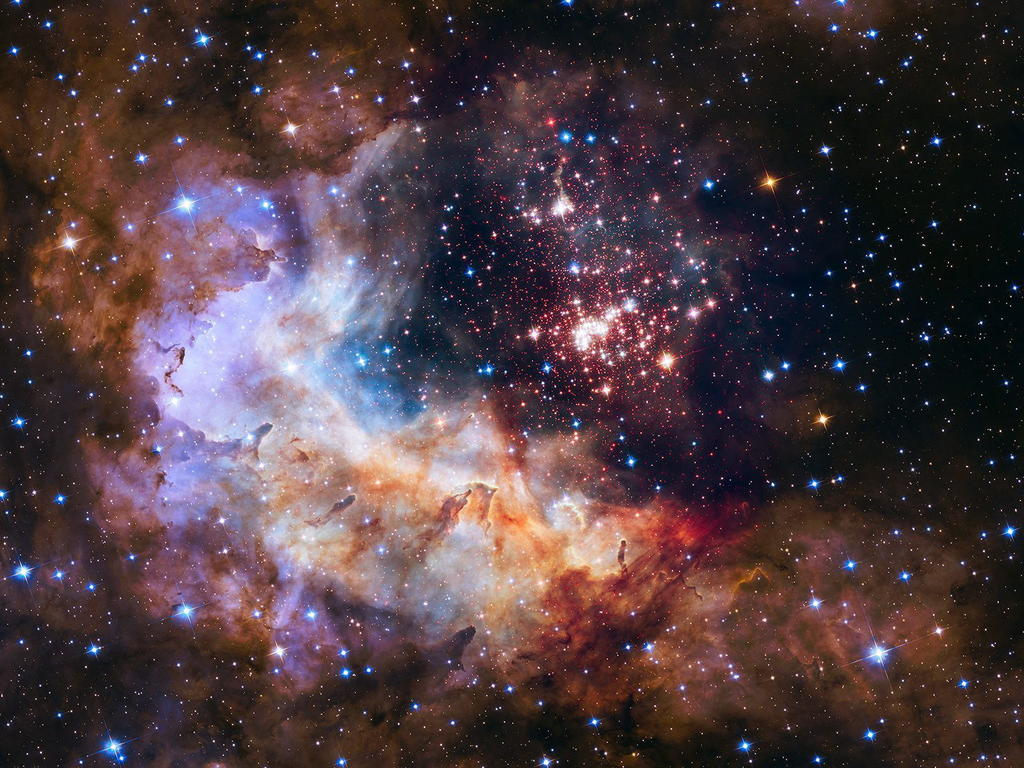La imagen seleccionada es un cúmulo de unas 3,000 estrellas llamado Westerlund 2, en honor al astrónomo sueco Bengt Westerlund, que lo descubrió en la década de 1970. (EFE)