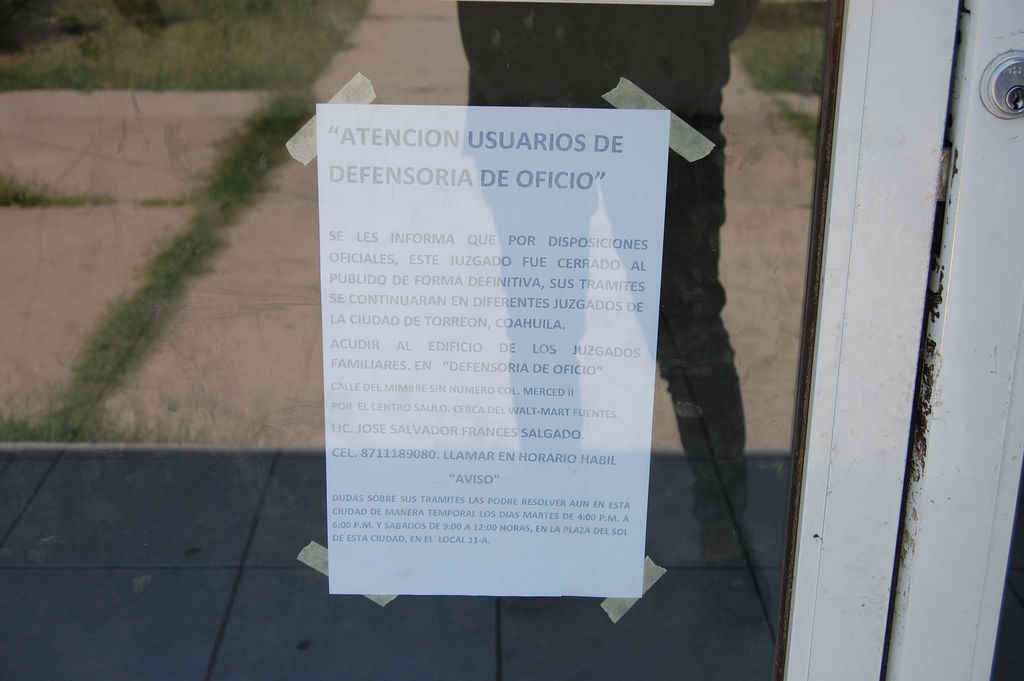 Cierre. Los juzgados mixtos de los municipios de Matamoros y Francisco I. Madero fueron cerrados de manera definitiva. Los trámites se harán en Torreón y San Pedro. (EL SIGLO DE TORREÓN)