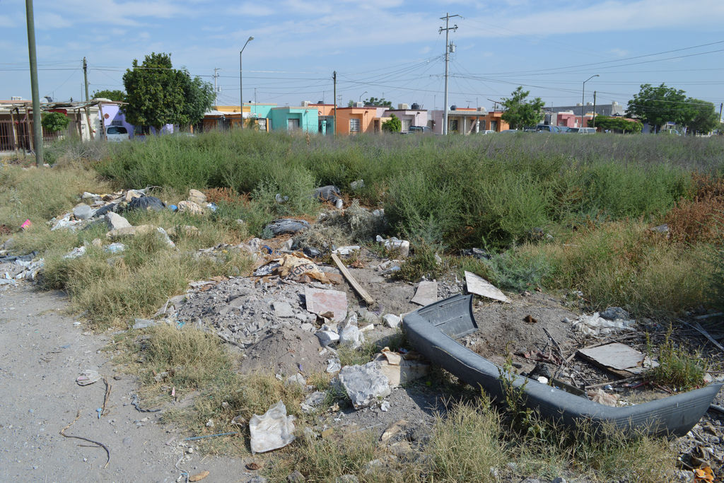 Tiradero clandestino. El terreno de la plaza ha sido utilizado desde hace varios años como un tiradero de basura. (ROBERTO ITURRIAGA)