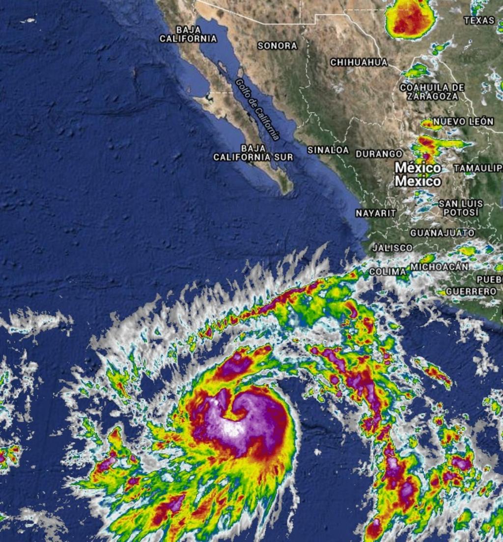 Tormenta tropical Andrés se intensifica, tiene vientos de 95km/h, se localizó a 1285km al SSO de Cabo San Lucas, BCS.  (TWITTER)
