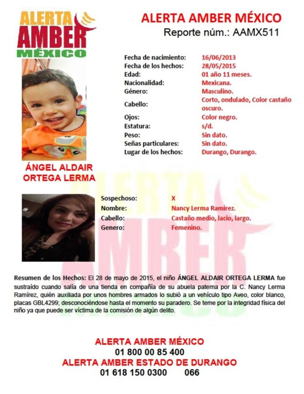 Los hechos, de acuerdo con la información de las autoridades, ocurrieron el jueves pasado cuando el niño Ángel Aldair fue sustraído al salir de una tienda de la mano de su abuela paterna.