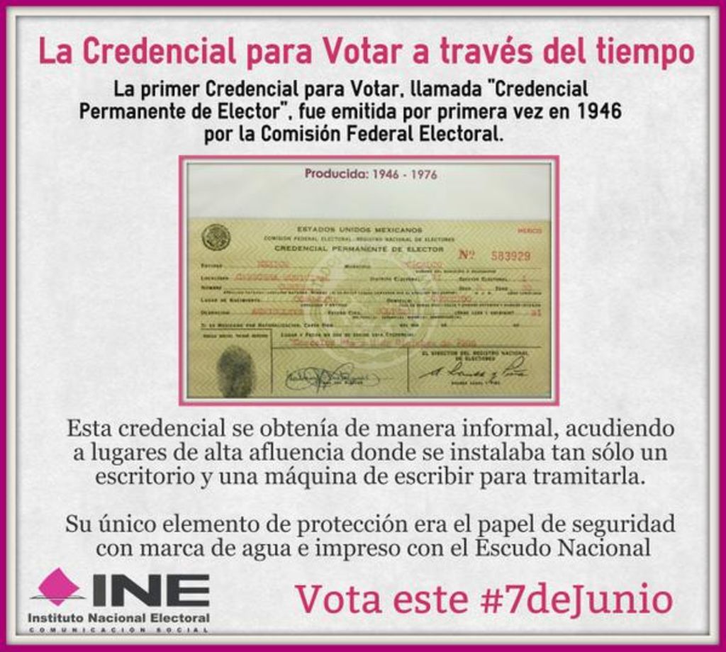 La anteriormente conocida como 'Credencial Permanente de Elector' fue emitida por primera ocasión en 1946 por la entonces Comisión Federal Electoral. (Especial)
