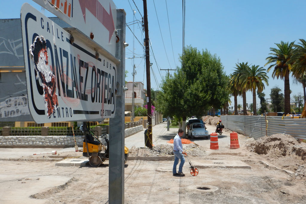 A mediados. Los trabajos del cárcamo en González Ortega y Morelos concluirán a mediados de este mes y se abrirá un carril. (Guadalupe Miranda)