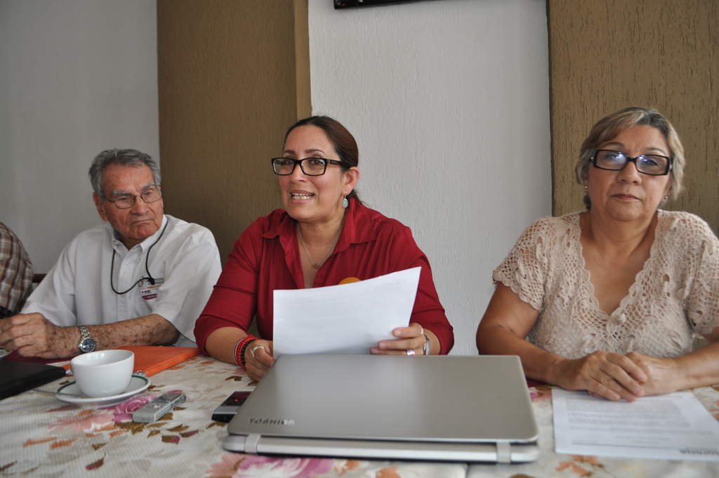 Claudia Garza del Toro, dirigente estatal de Movimiento Regeneración Nacional destacó los más de 43 mil votos que obtuvieron en Coahuila. (Fabiola P. Canedo)