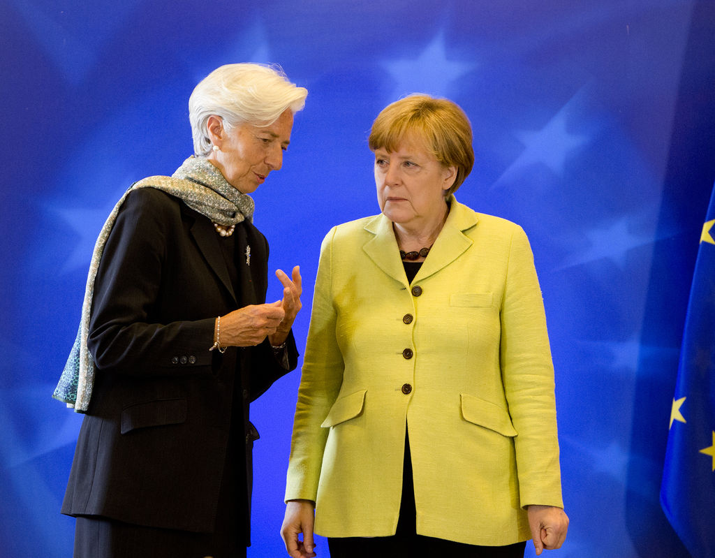 Diálogo. En la imagen Chistine Lagarde y Ángela Merkel.