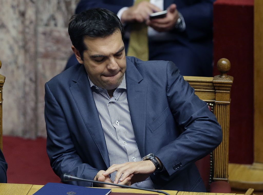 Alexis Tsipras. El primer ministro griego intenta convencer al parlamento sobre el nuevo paquete de medidas de austeridad.