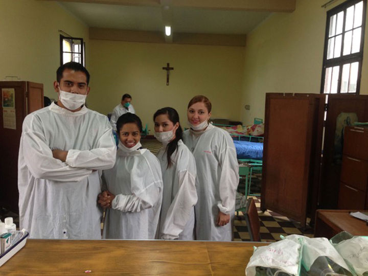 Alumnos. En Universidad Norbert Wiener en Lima.