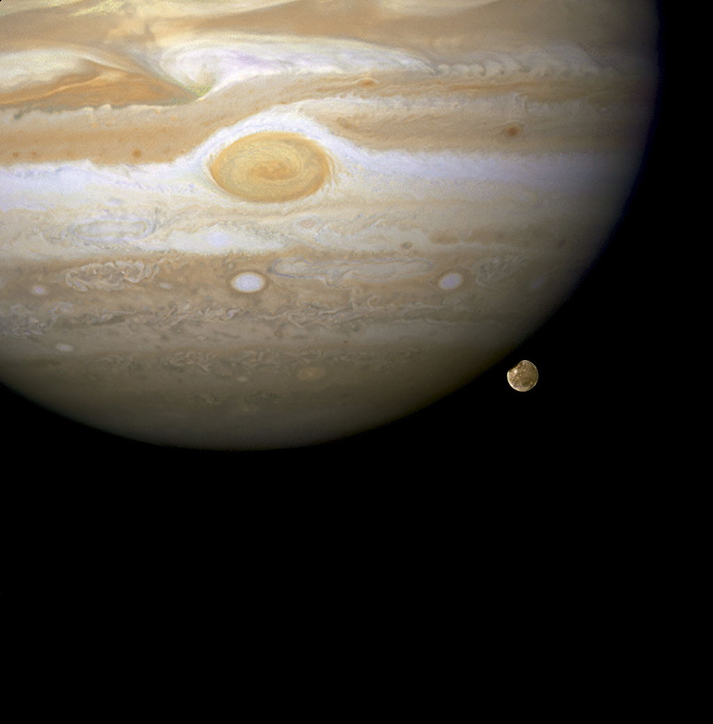 Una vez que llegue a Júpiter, Juice operará en torno a ese planeta para explorar, entre otros, su turbulenta atmósfera, pero también estudiará sus satélites helados Ganimedes, Europa y Calixto. (ARCHIVO)
