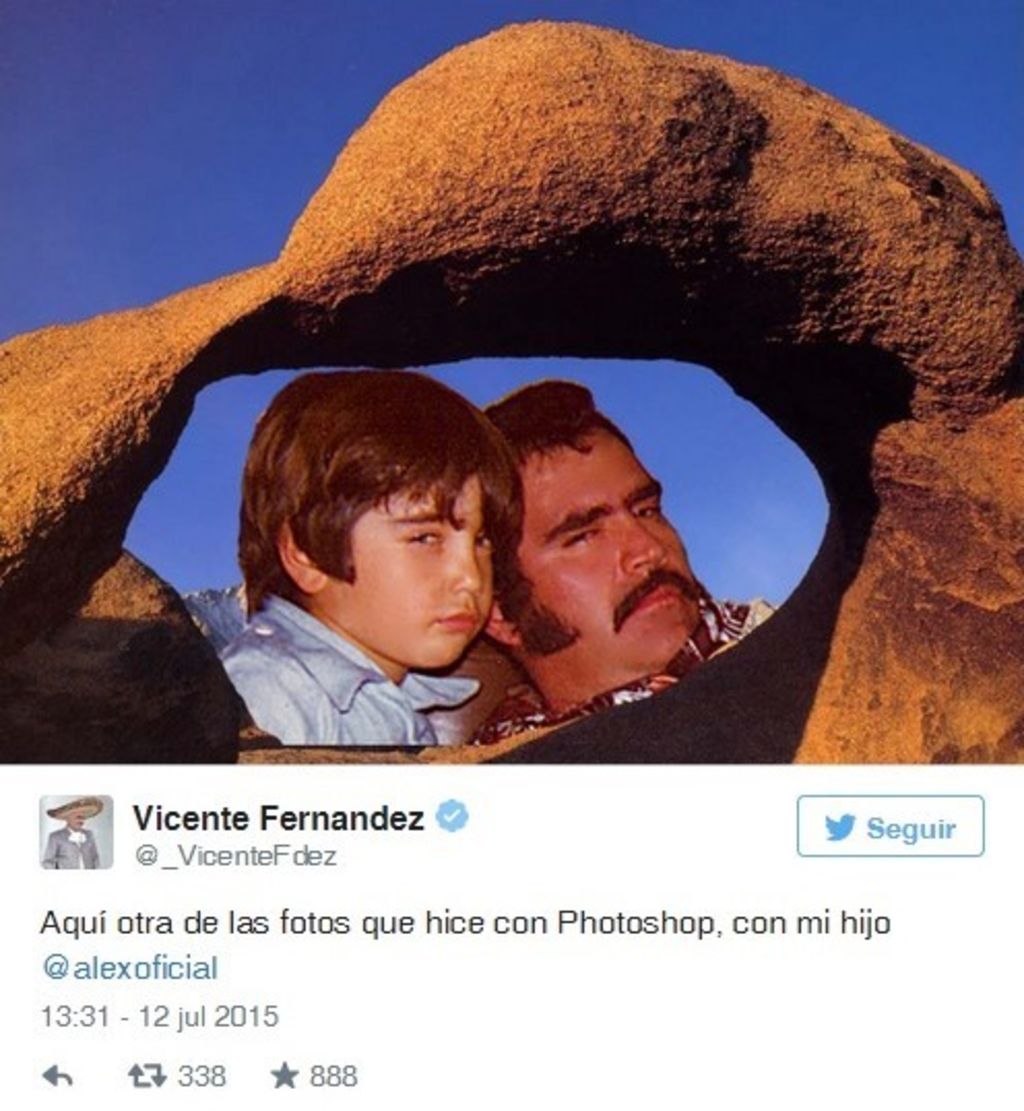 Vicente Fernández sorprendió en las redes sociales al compartir su gusto por el Photoshop. (Redes sociales)
