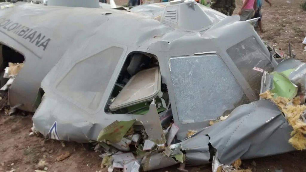 Tragedia. Más de doce militares de Colombia murieron al accidentarse el avión en la zona de Las Palomas.