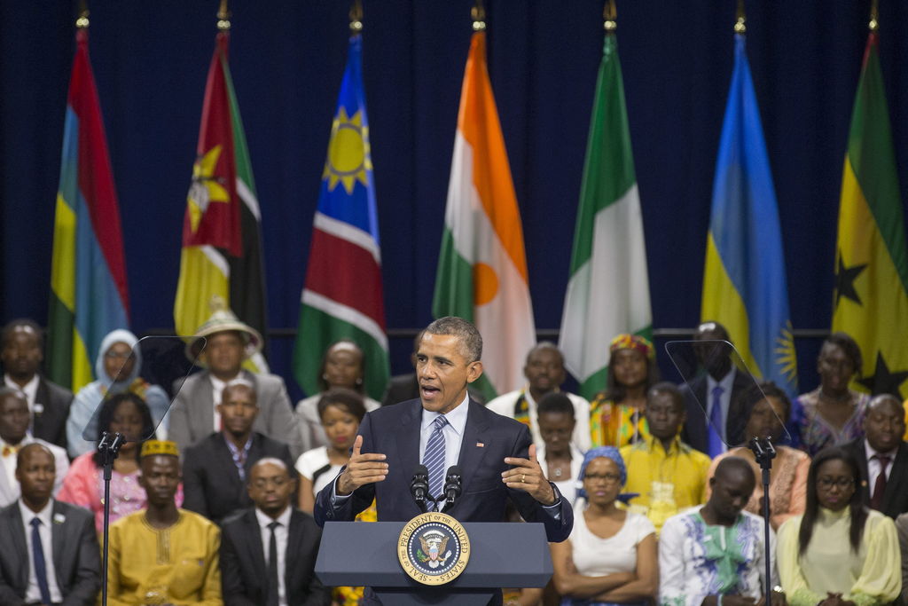 Africanos. Obama (c) en la iniciativa de Jóvenes Líderes Africanos en Washington.