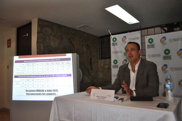 Monitoreo. Marco Zamarripa, director del Consejo Cívico, presentó los datos al mes de julio de 2015.