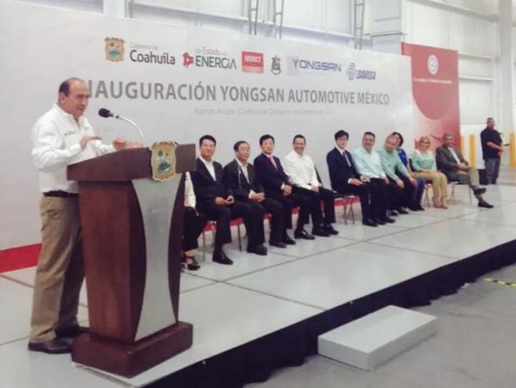 A la inauguración de Yonsgan asistió el gobernador Rubén Moreira, quien indicó que buscarán atraer inversiones extranjeras al estado. (Twitter)