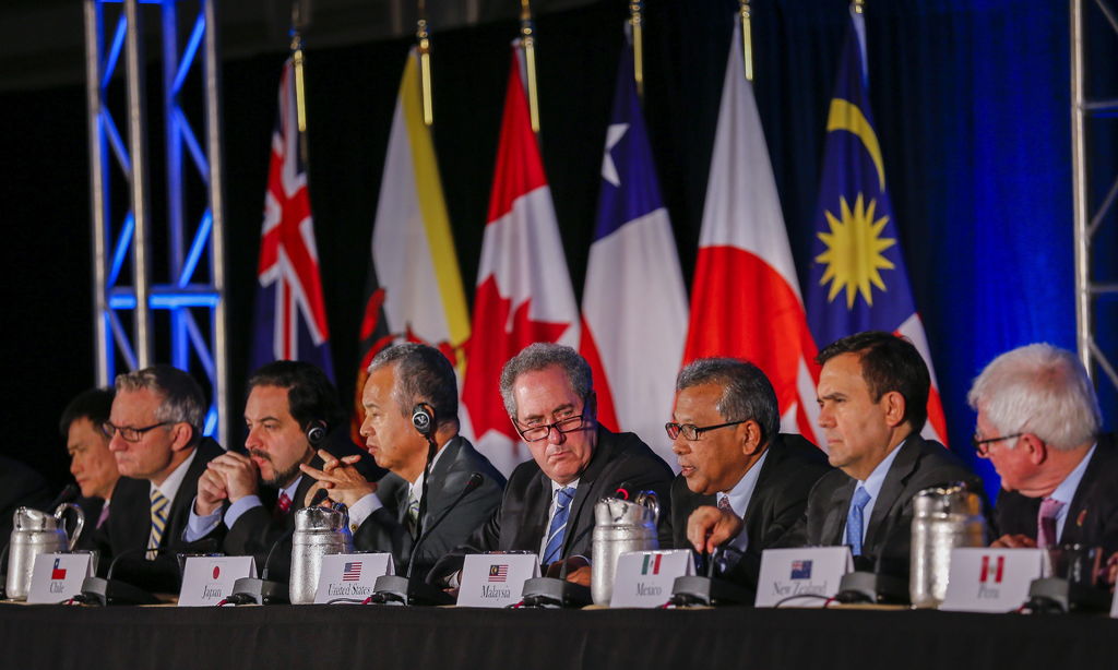 Comercio. En la imagen algunos de los negociadores del Acuerdo Estratégico Transpacífico de Asociación Económica.
