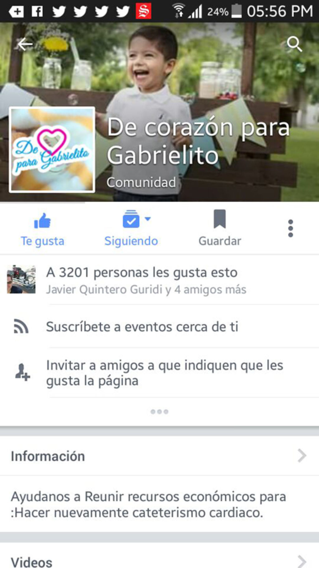 Dato. Es en Facebook que los papás de Gabrielito han informado sobre lo recaudado con las actividades y sobre la salud de su hijo. (EL SIGLO DE TORREÓN)