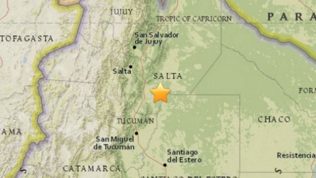 La región de Salta, en el norte de Argentina, fue sacudida por el sismo de casi 5.9 grados. 