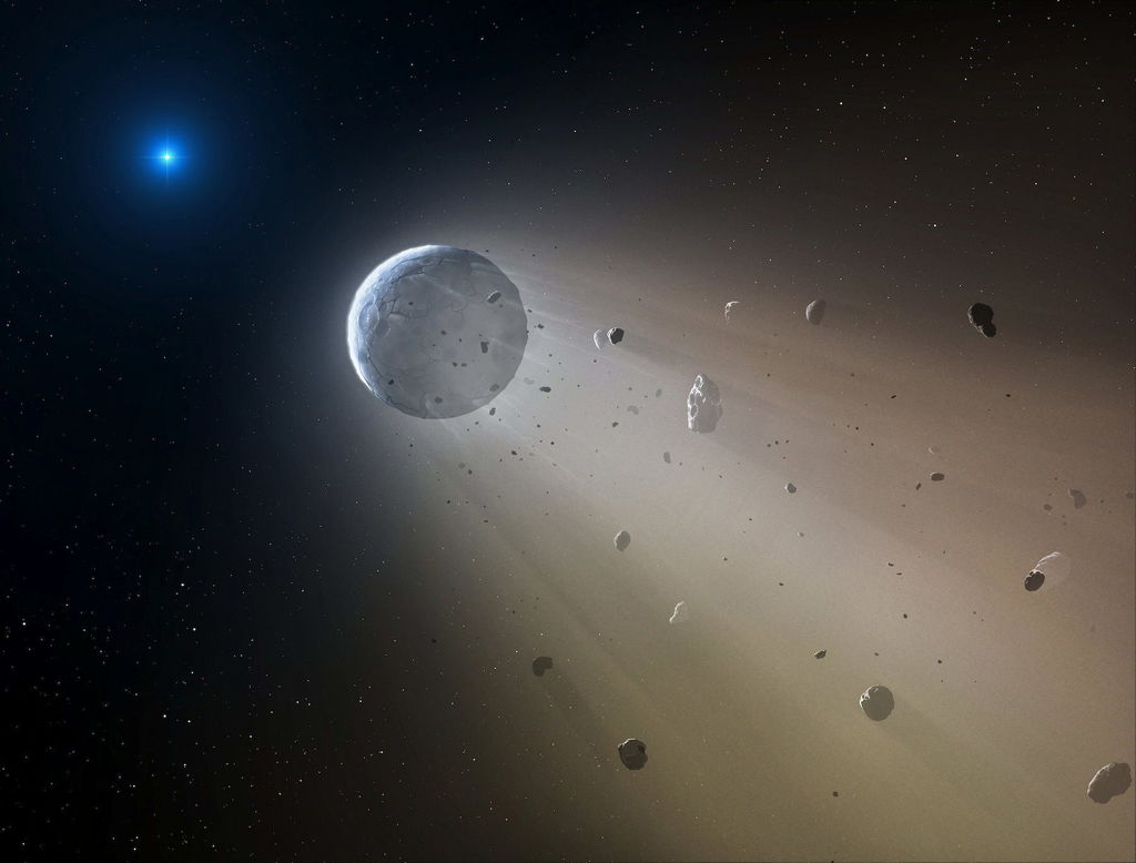 Han detectado un sistema estelar en el que una enana blanca, un cuerpo similar al Sol en la última fase de su vida, está desintegrando los restos de al menos un cuerpo planetario rocoso con una composición química similar a la de la Tierra. (EFE)