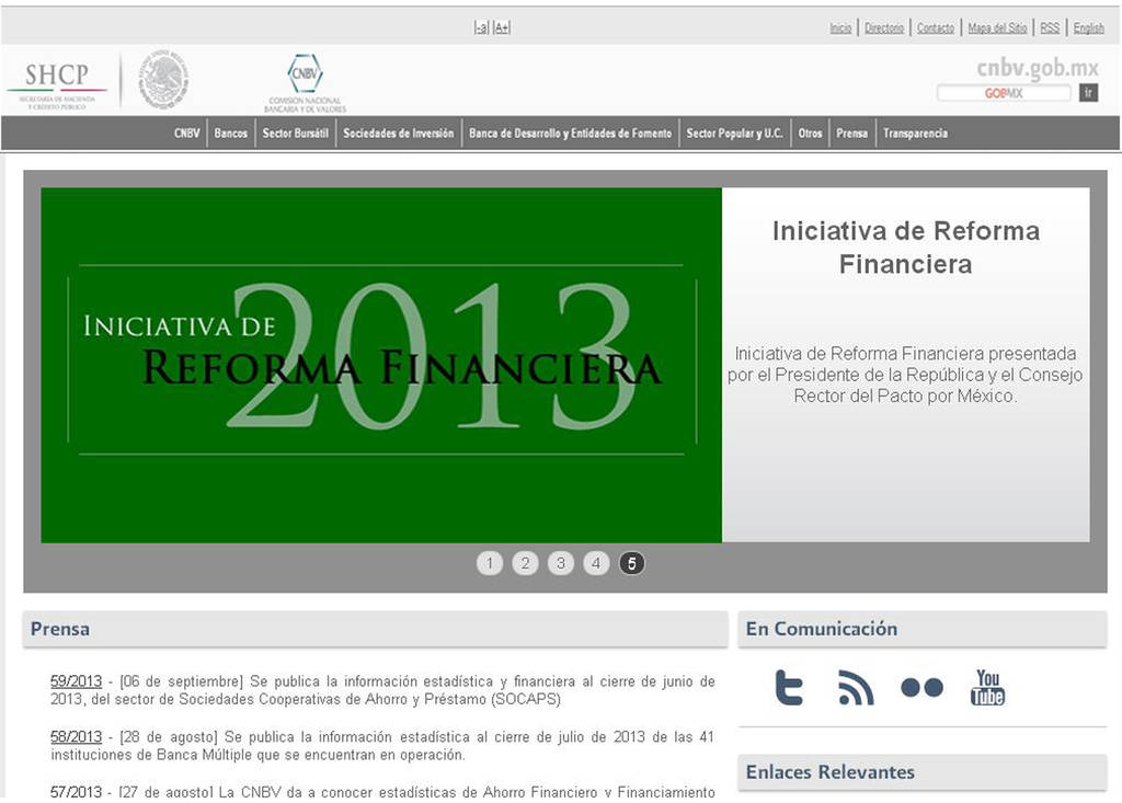 Portal. Consulte el portal de la CNBV sobre información de las entidades financieras. (ARCHIVO)