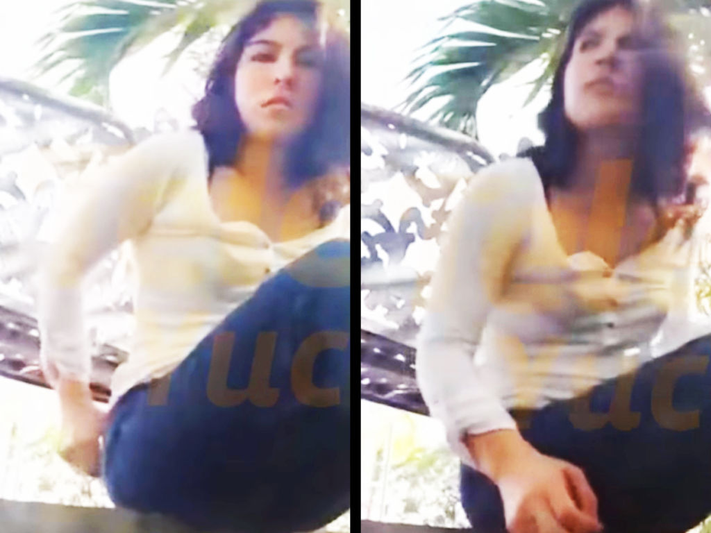 La chica grabó un cuarto y sugerente material, en un parque público. (YOUTUBE)