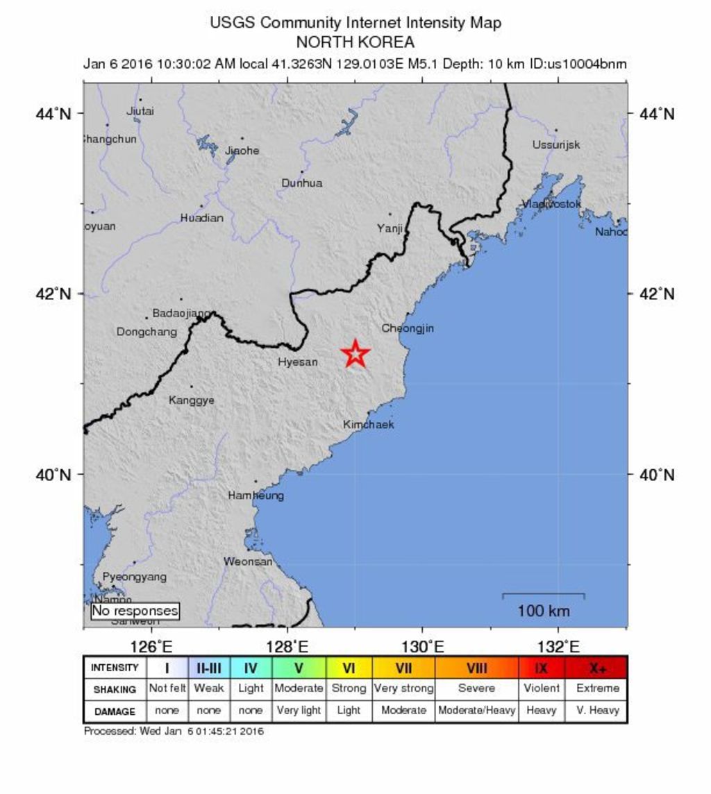 El sismo se detectó muy cerca de la base de pruebas nucleares de Punggye-ri, escenario de los tres ensayos atómicos que había realizado hasta la fecha Corea del Norte. (EFE)