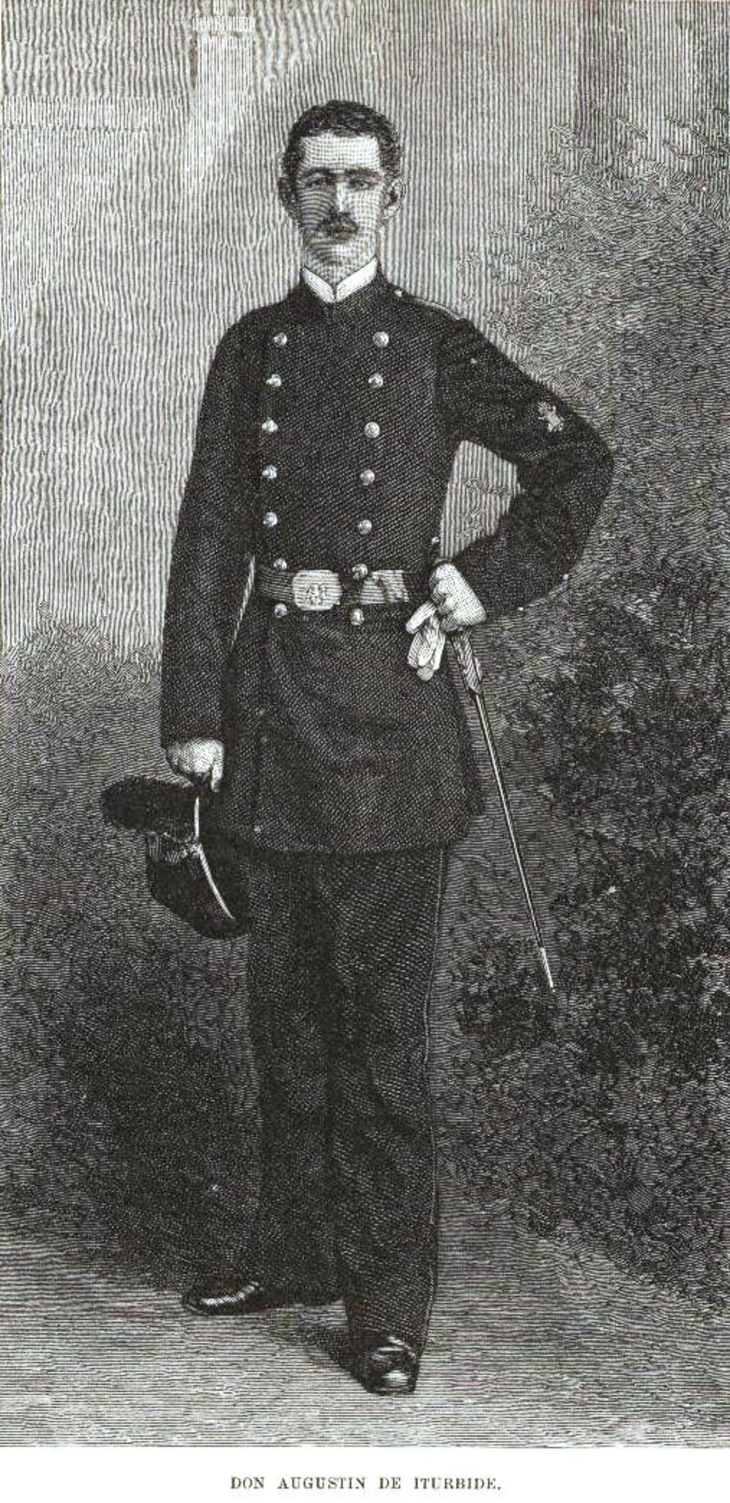 

Su Alteza Imperial, el Príncipe de Iturbide, como alférez del Ejército Mexicano en 1883.
