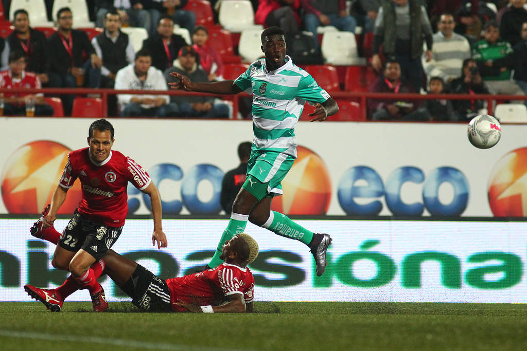 Djaniny Tavares anotó el primer gol de los Guerreros en el partido de ayer, en Tijuana.
