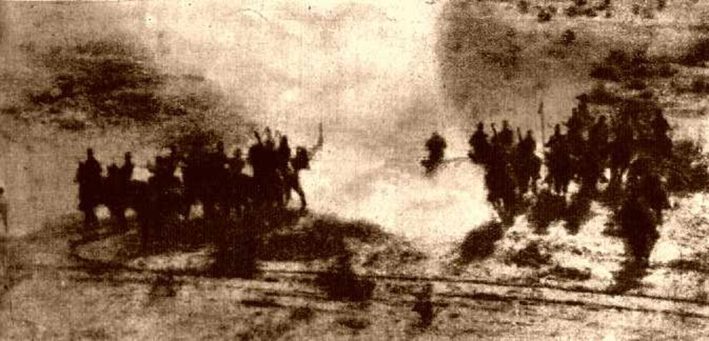 Despliegue de caballería por parte de la División del Norte en Gómez Palacio.

