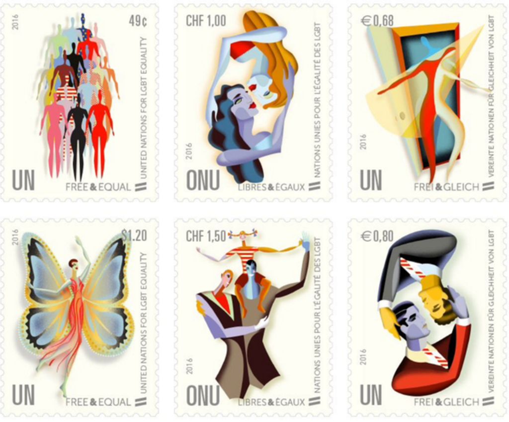 Los dibujos de los sellos son obra del artista Sergio Baradat, uno de los diseñadores de la UNPA. (TWITTER)
