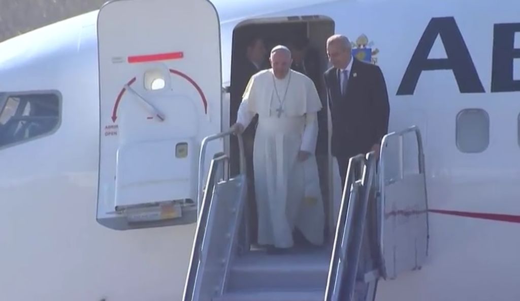 El Papa viajó de la Ciudad de México a Chiapas en un avión de Aeroméxico. (ESPECIAL)