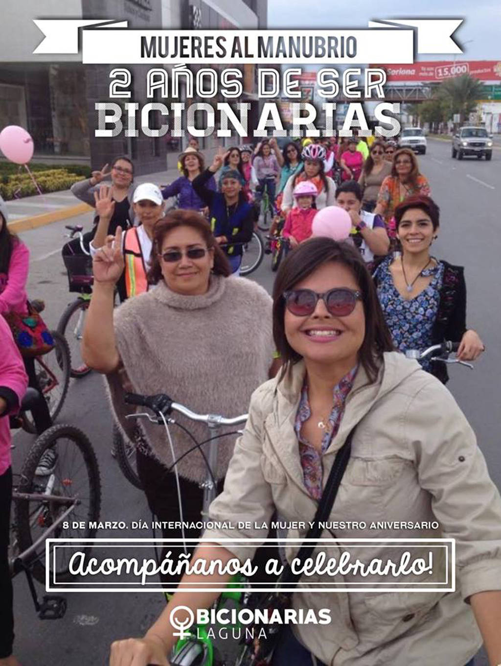 Celebración. Bicionarias Laguna prepara una serie de actividades para festejar su segundo aniversario y a las mujeres. (CORTESÍA)