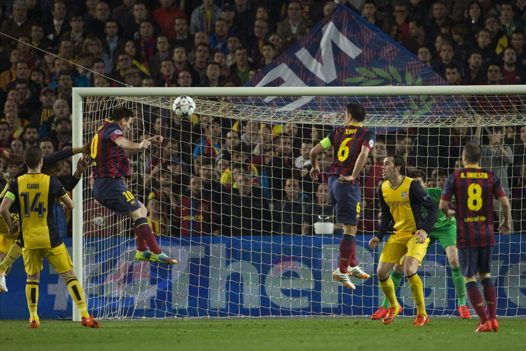 El 1 de abril de 2014 fue el único enfrentamiento de Liga de Campeones en el Camp Nou entre ambos equipos, también en partido de ida de cuartos de final del torneo. (ARCHIVO)