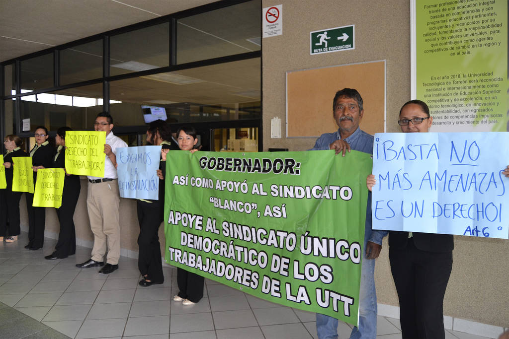 Manifestación. Trabajadores de la UTT rechazan a 'sindicato blanco' recién formado. (EDITH GONZÁLEZ)