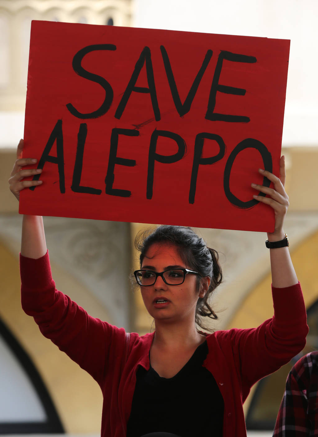 Apoyo. En el mundo, personas piden la ayuda para Alepo.