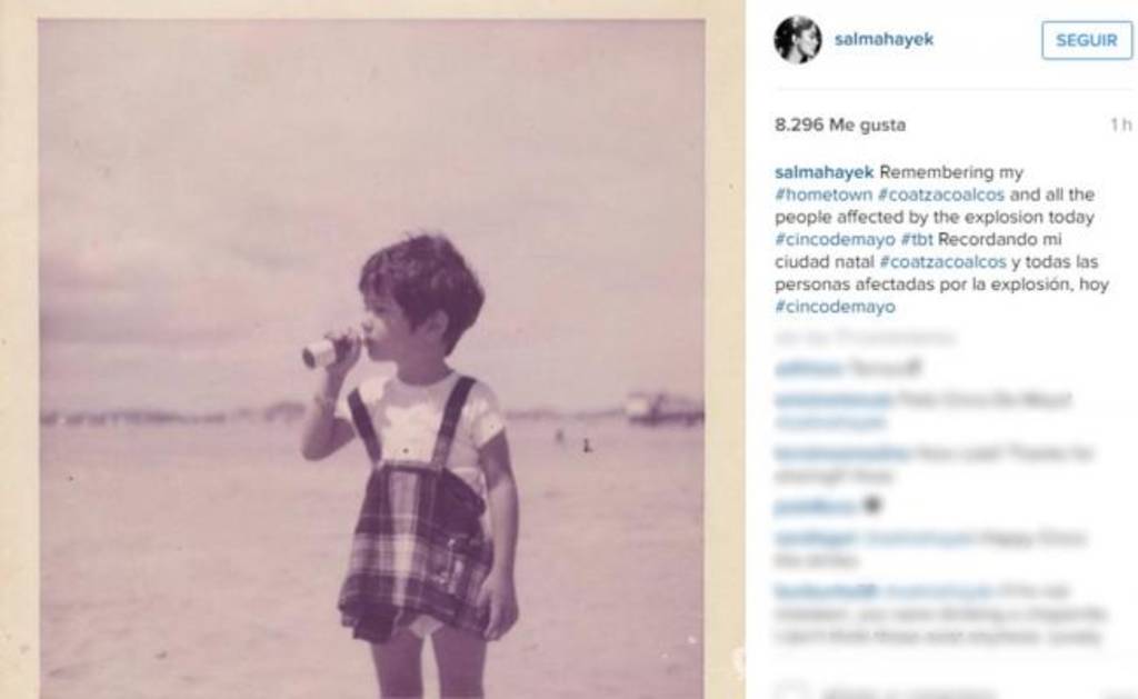 De niña. Salma Hayek recordó Coatzacoalcos.