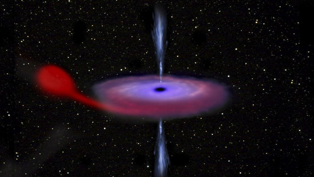 Ese viento, detectado por primera vez en un sistema de este tipo, se mueve a gran velocidad (3,000 kilómetros por segundo) para poder así escapar del campo gravitatorio del agujero negro. (ARCHIVO)