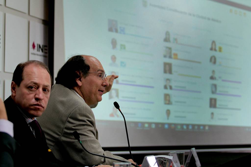 Avances. Marco Antonio Baños, consejero del INE y Julio Téllez, coordinador del Observatorio Ciudadano dieron una conferencia.