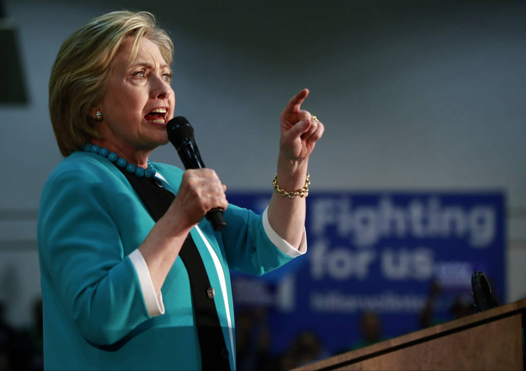 Campaña.  La candidata a la presidencia de los Estados Unidos por el partido Demócrata, Hillary Clinton. 