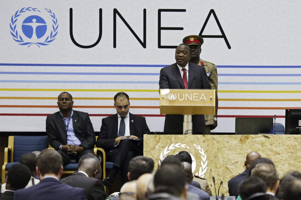 El presidente keniata Uhuru Kenyatta durante la tercera jornada de la Asamblea de Naciones Unidas sobre Medioambiente. (EFE)