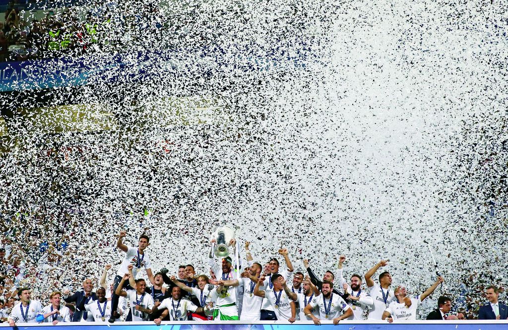 El festejo blanco fue impresionante, tras consolidarse como el equipo más ganador en Champions League.