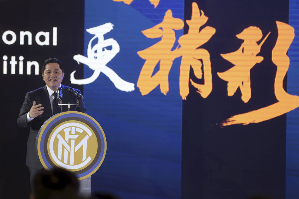 Suning, una firma china de venta de aparatos electrónicos y electrodomésticos, anunció la compra de 70% de las acciones del club italiano. 