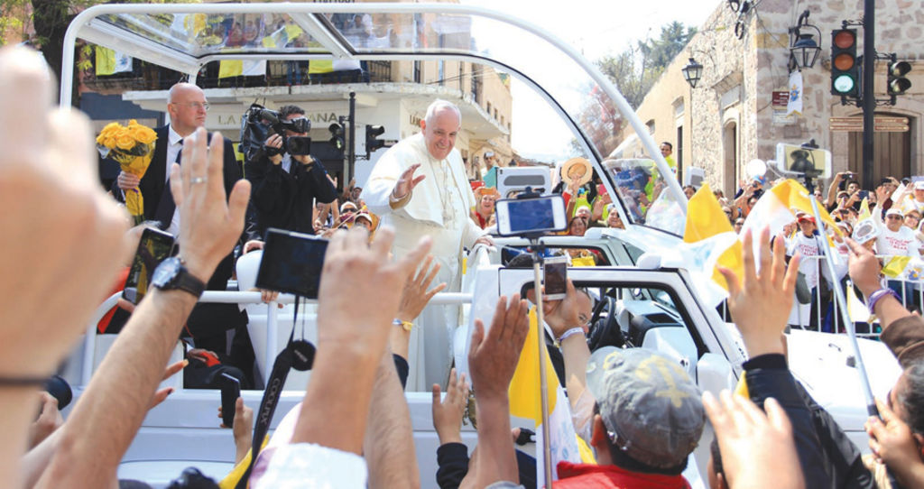 Papa Francisco durante su visita a México, Morelia (2016). Foto: EFE
