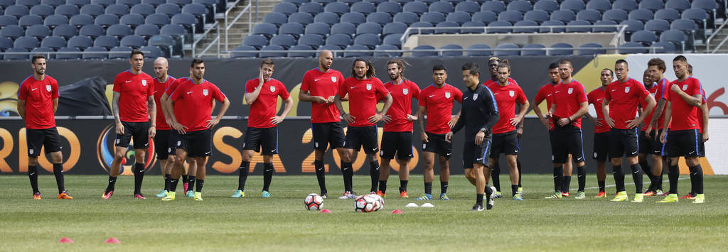 Estados Unidos entrenó de cara al partido que sostendrá hoy ante Ecuador en cuartos de final de la Copa América.