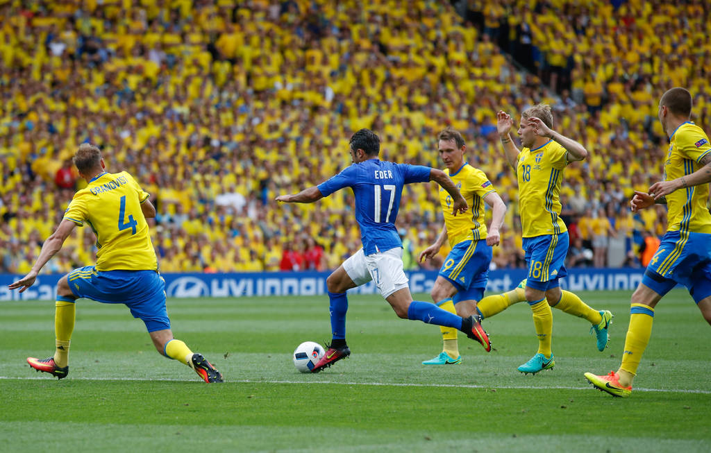 El jugador de origen brasileño Eder se encargó de resolver a favor de la selección italiana en el último suspiro.