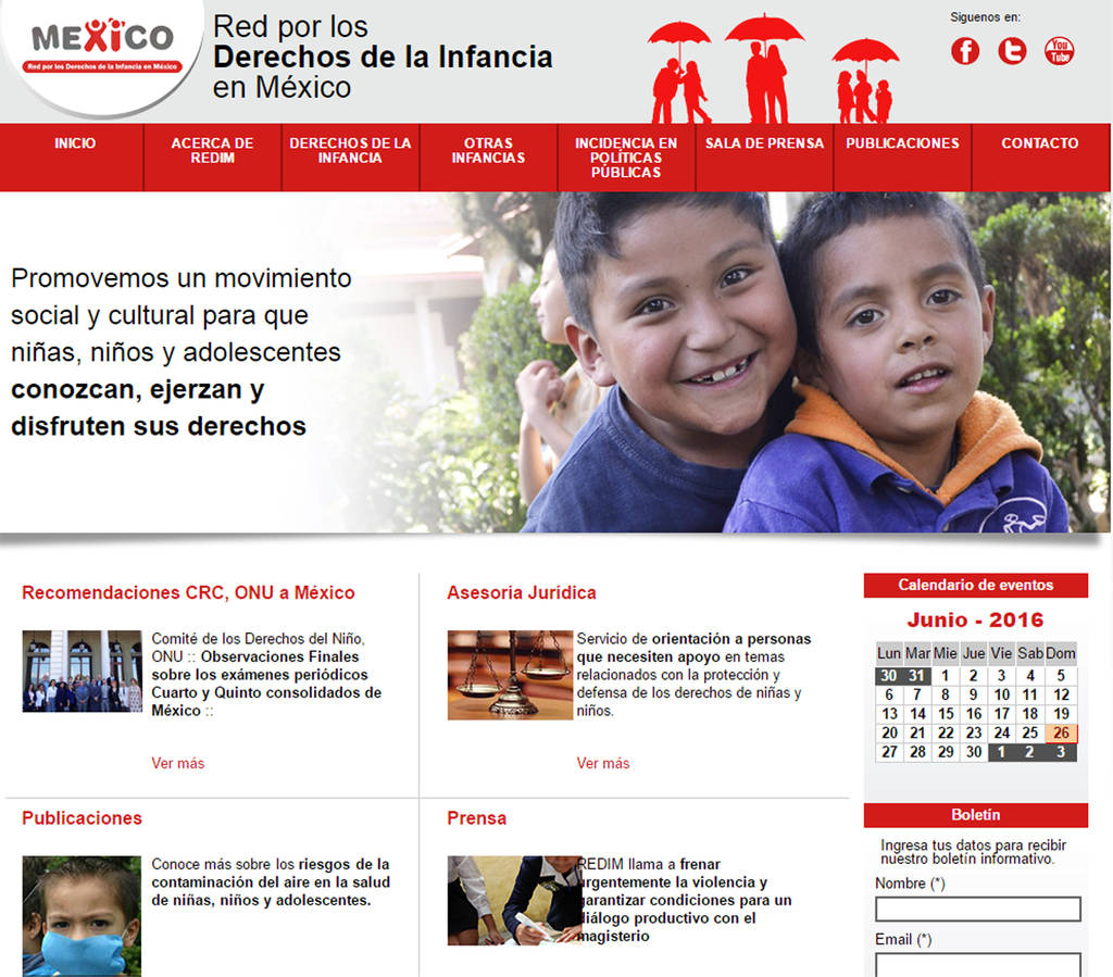 Movimiento. El comunicado se encuentra en el sitio oficial de la  oficial de la Red por los Derechos de la Infancia en México. (WWW.DERECHOSINFANCIA.ORG.MX)