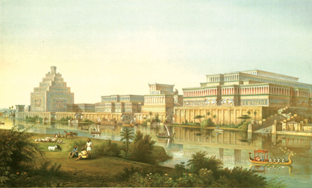 Los palacios de Nimrud restaurados (1853). Foto:James Fergusson