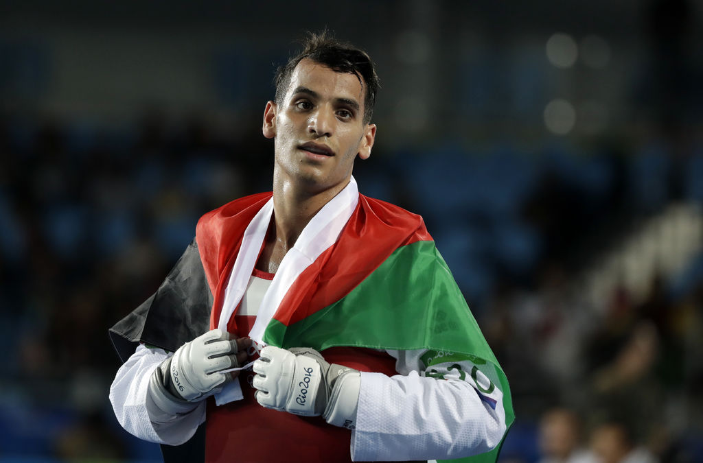 Tras ganar por 10-6, Abughaush le dio la primera medalla en taekwondo a Jordania en los Juegos Olímpicos Río de Janeiro 2016, al ganar al medallista de bronce de Londres 2012. (AP)