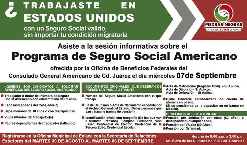 Atentos. Personas que trabajaron en Estados Unidos con un número de seguro social válido, pueden obtener pensión. 