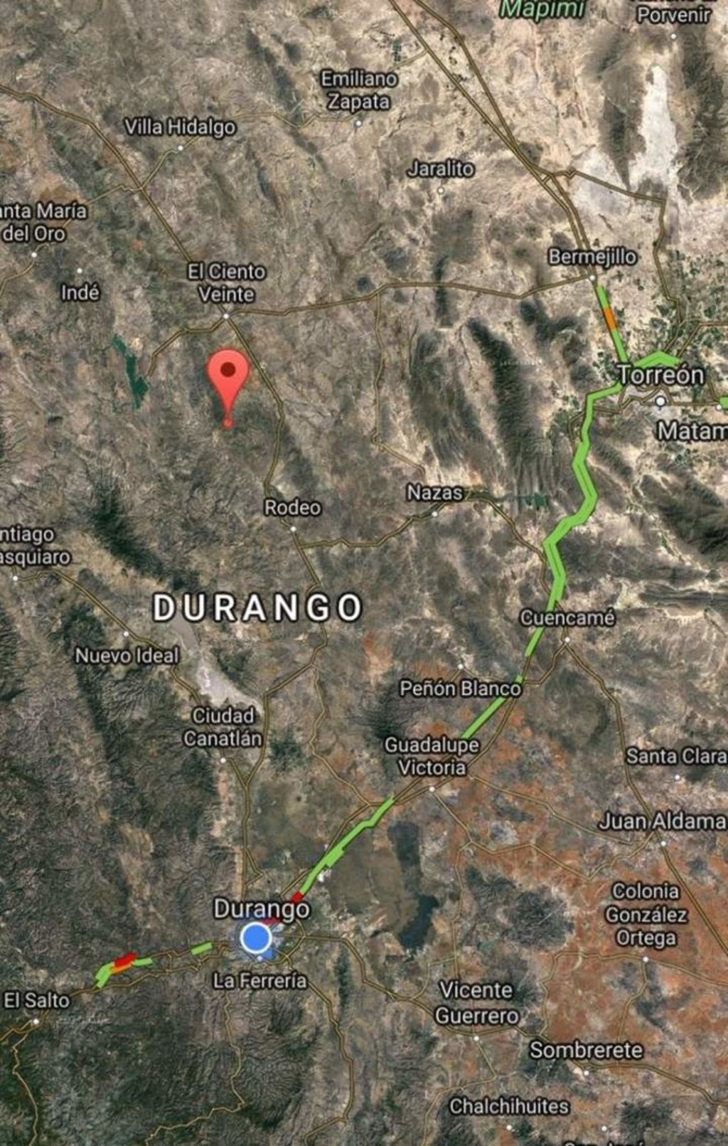 El sismo se registró a 82 kilómetros al noroaeste de Santiago Papasquiaro. (GOOGLE MAPS)